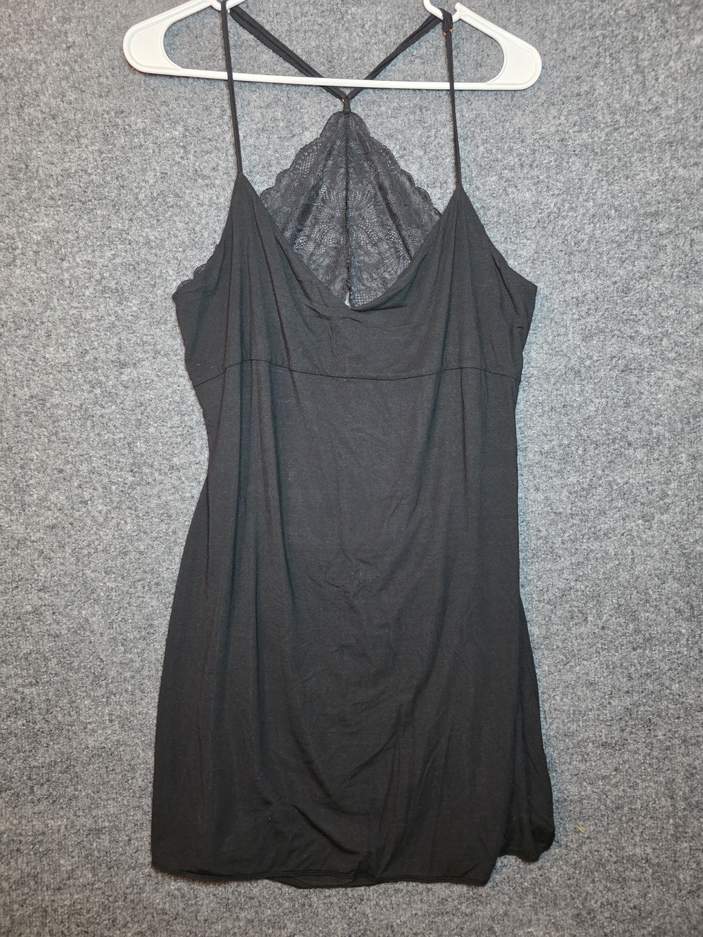 Victoria’s Secret Heavenly Black Lace Racerback Chemise Slip Nightgown Dress XL